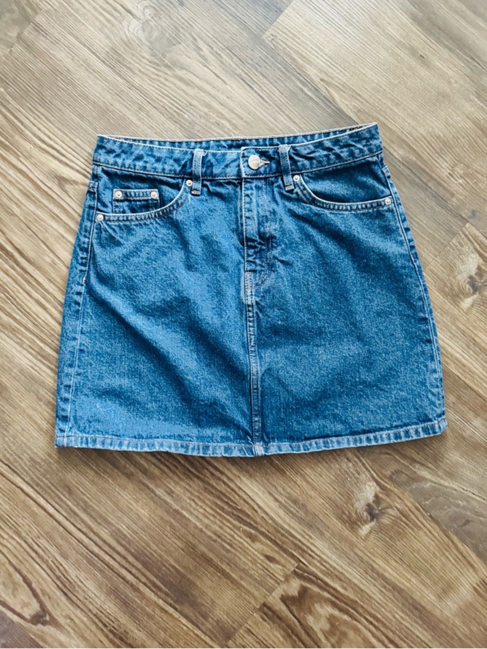 H&M Divided Boho Western 100% Cotton Denim A-Line Mini Skirt